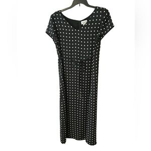 Villager women’s black and white polka dot fully lined dress, 16